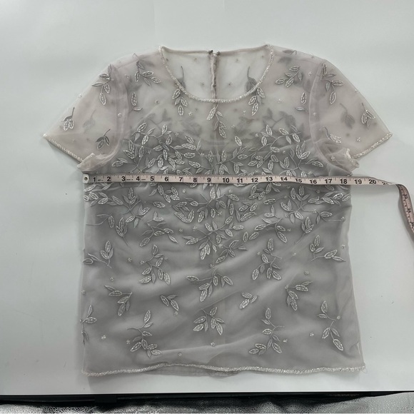 Bob Mackie Light Grey 3- piece Mother of Bride/ Groom dress with Jacket Size 10 - Picture 12 of 15